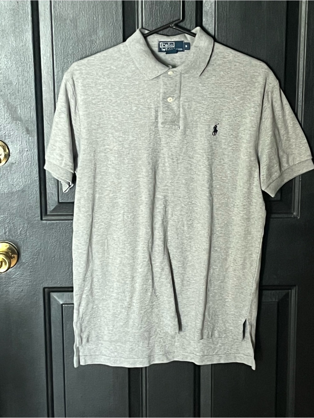 Ralph Lauren Light Gray Polo Shirt with Navy Pony